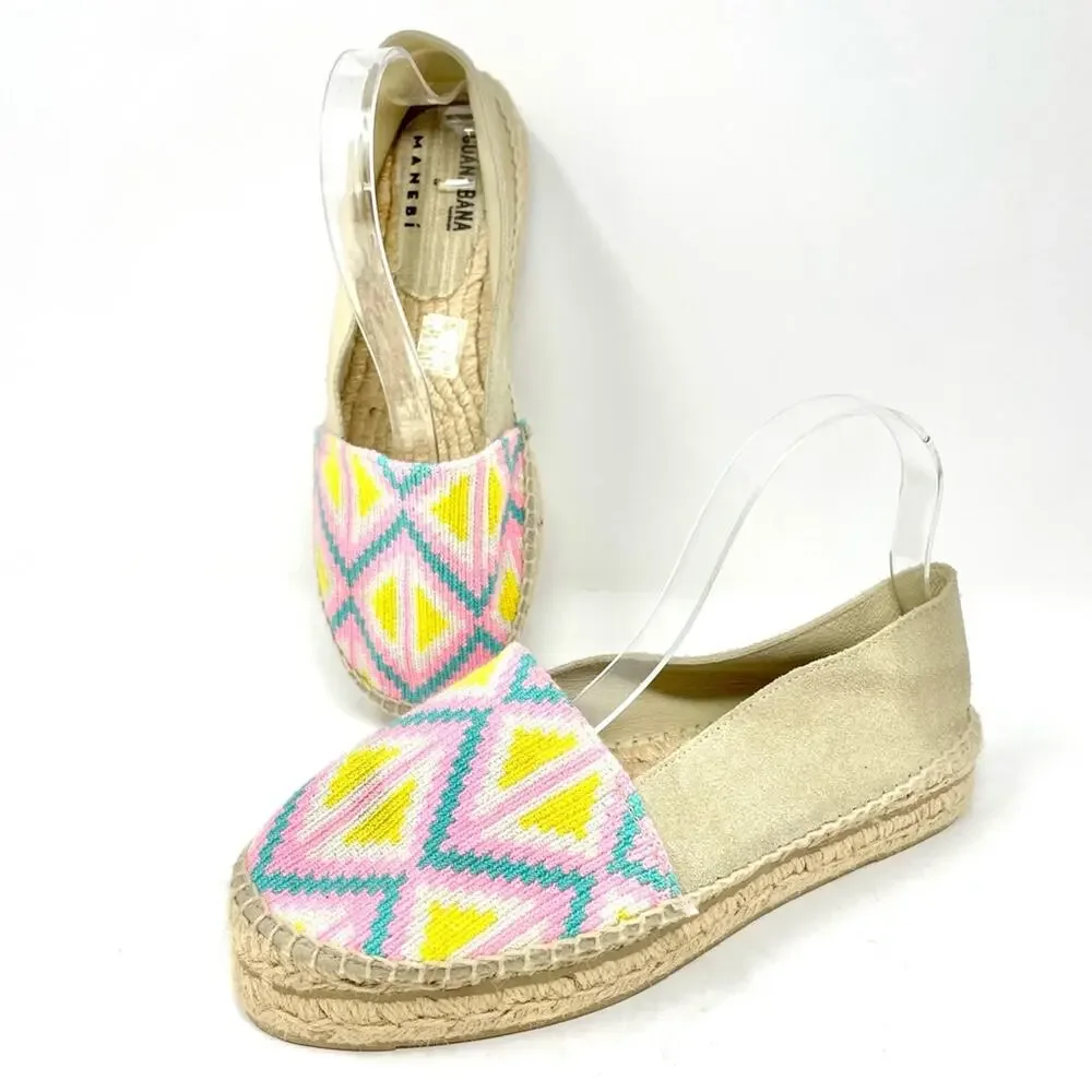 Manebi x Guanabana Woven Geometric Platform Espadrilles, Women's 10,  EU 40 $199